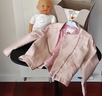 Perfecto fille 6 ans – simili cuir rose poudré effet usé