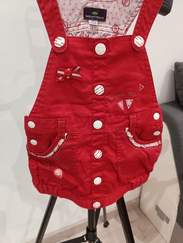 Robe 12 mois sergent major rouge bordeaux - photo numéro 2