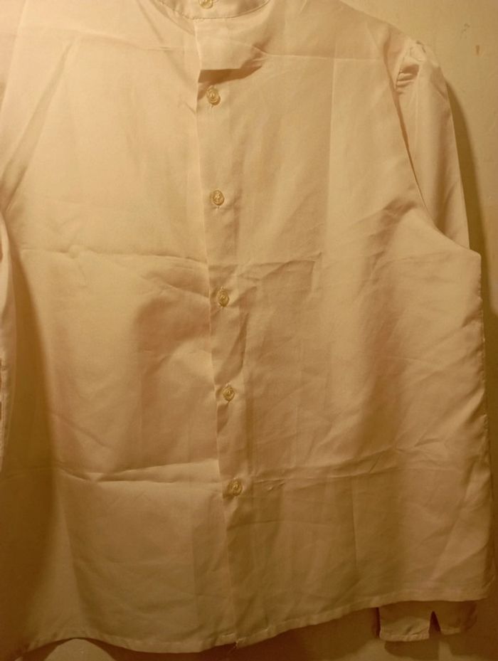 Blouse voile mousseline crème boutonné dos - photo numéro 3