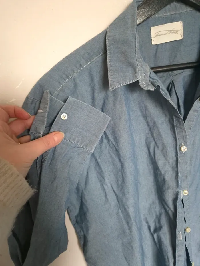 Chemise bleu Américain vintage taille s - photo numéro 5