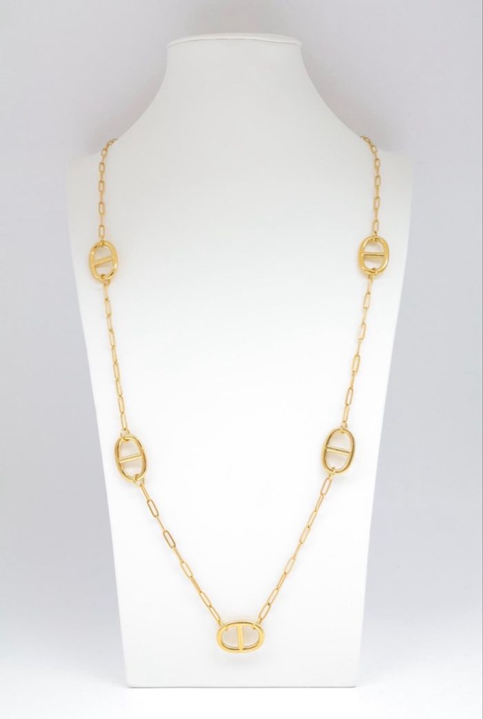 Collier long sautoir maille marine tendance en acier inoxydable - photo numéro 3