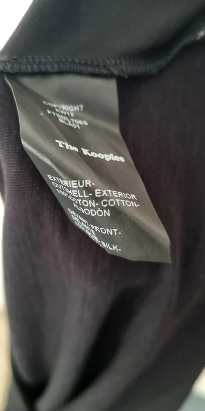 Top blouse noir manches longues the kooples sport 36 - photo numéro 3