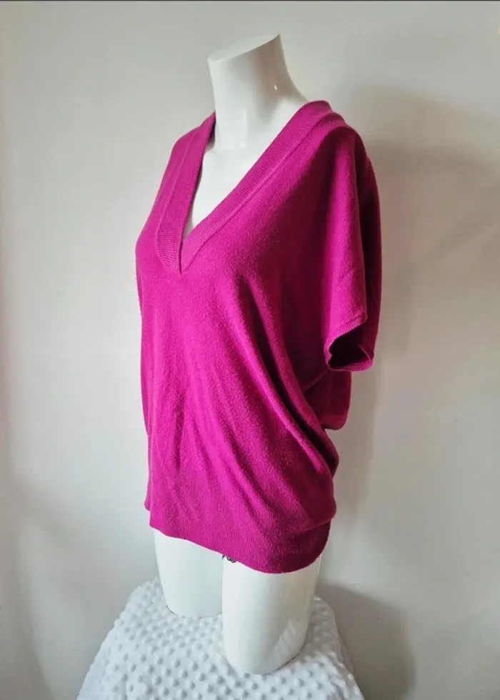 Pull manches courtes fuchsia M