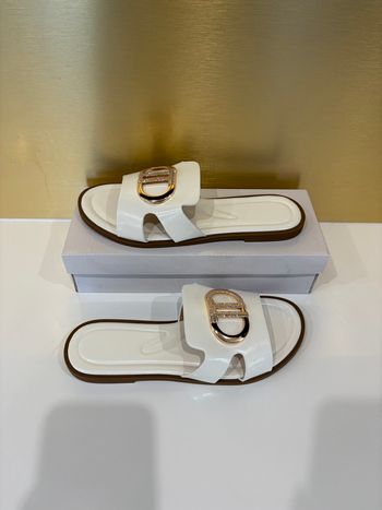 Claquette blanche et doré pour femme 