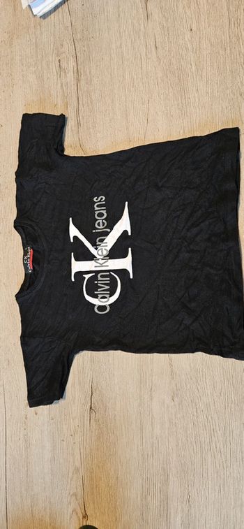 T shirt moulant ado noir Calvin Klein, L (12/14ans)