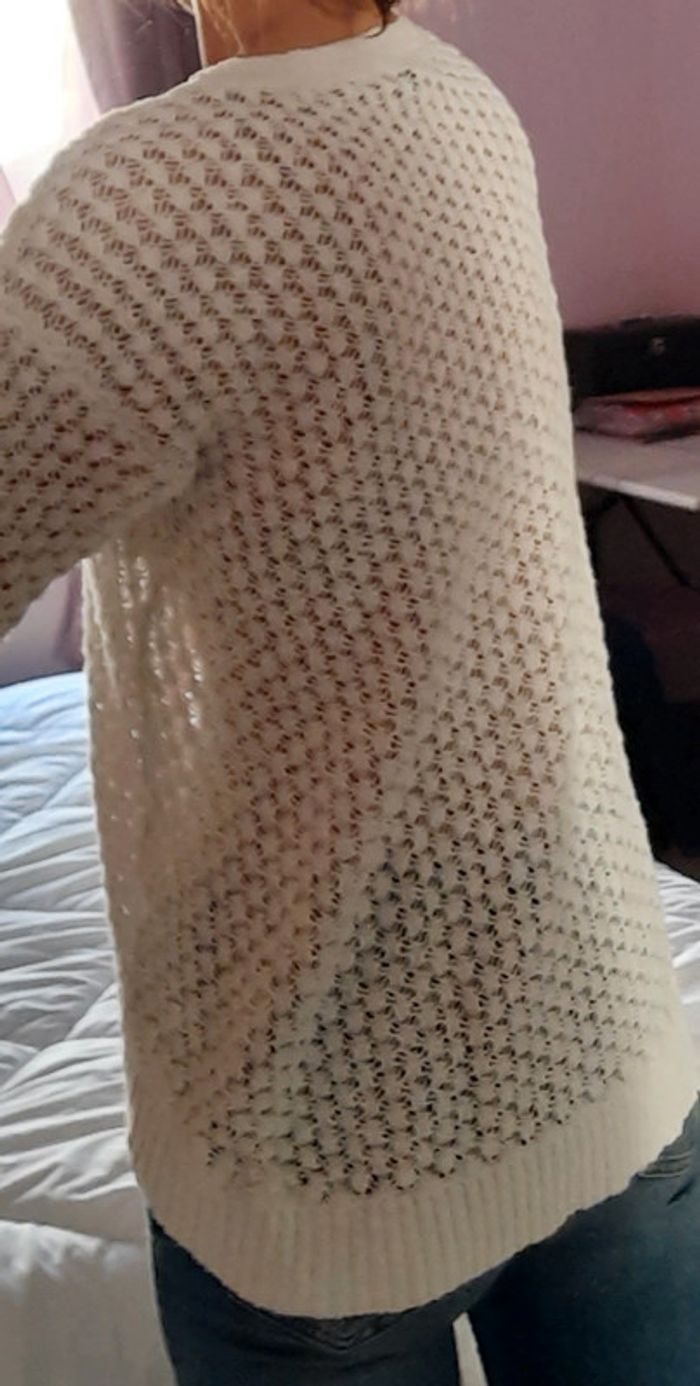 Pull-over ajouré blanc taille S - photo numéro 4