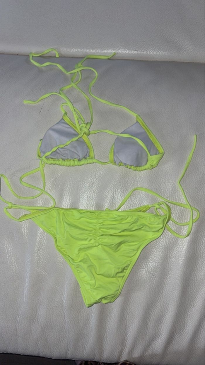 Maillot de bain 2 pièces triangle - Taille XS - Jaune Néon / Fluide - photo numéro 3