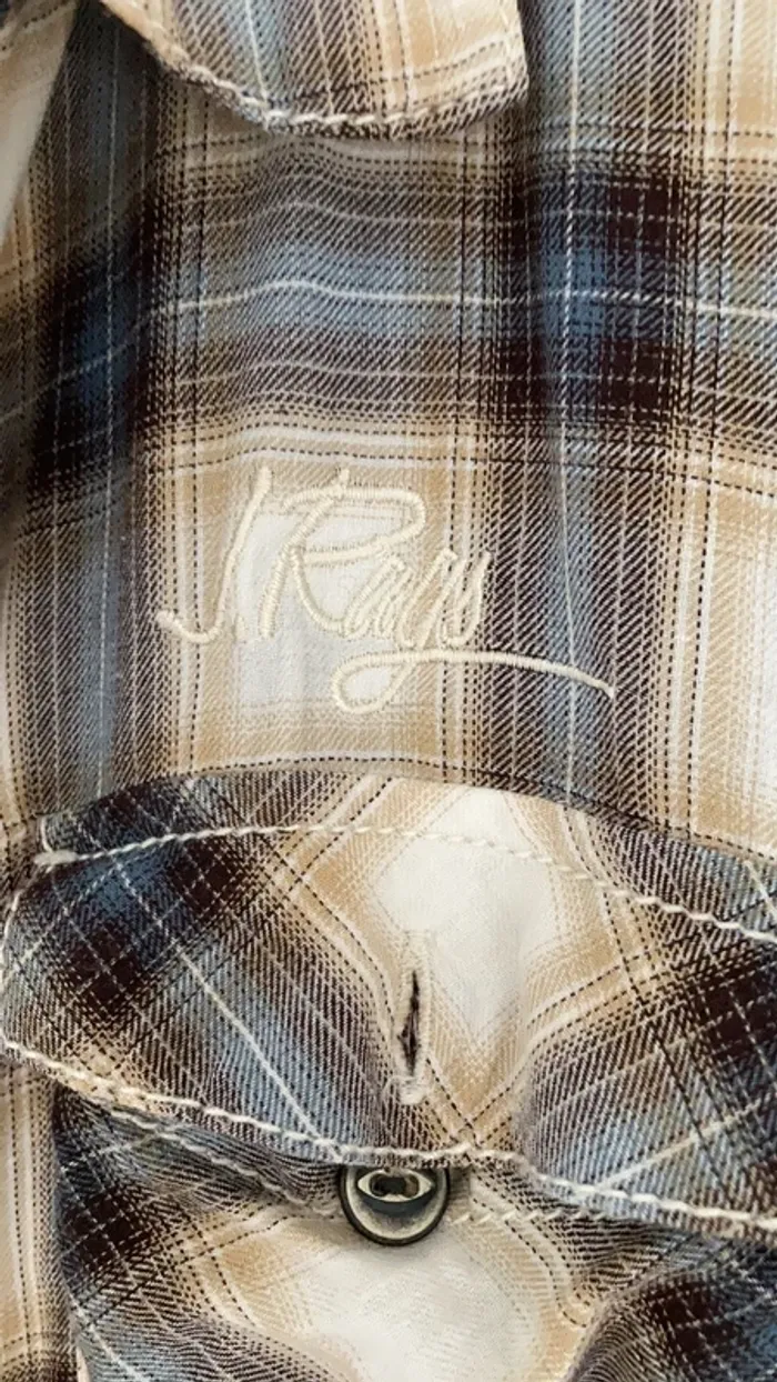 Chemise homme manches longues à L Japan Rags rayures et carreaux - photo numéro 7