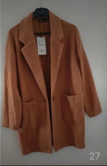 Manteau Zara en 36 (taille grand), manteau camel