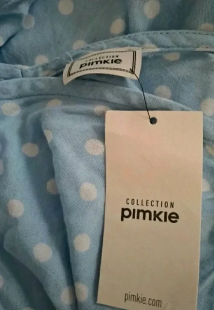 Blouse bleu ciel pois blanc Pimkie Taille M Neuve - photo numéro 4