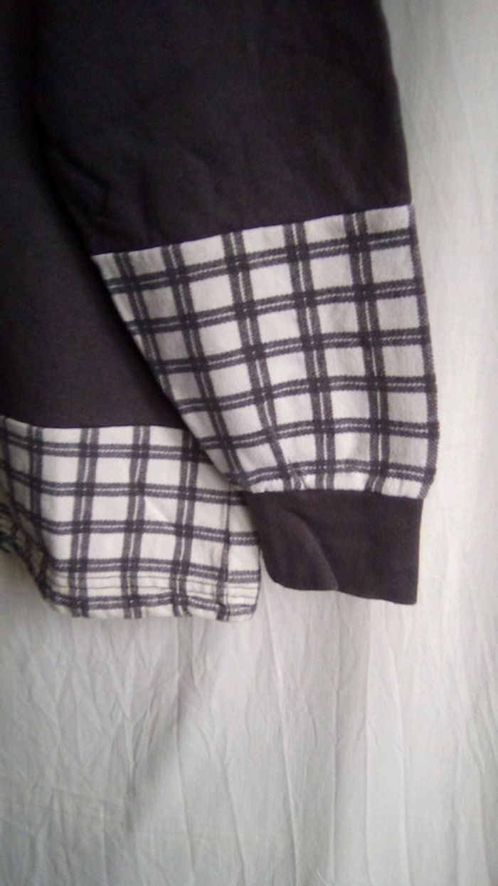 Sweat gris quadrillé blanc - photo numéro 4