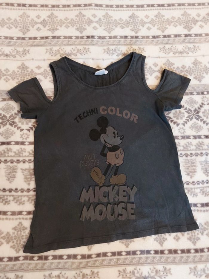 Tee shirt mickey mouse disney noir 10 ans