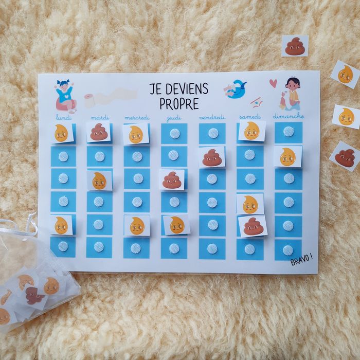 Je deviens propre ! Tableau d'apprentissage à la propreté personnalisable - continence - photo numéro 2