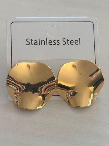 Boucles d’oreilles ronde acier inoxydable doré