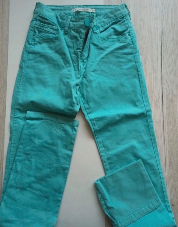 Pantalon femme taille 34 turquoise - photo numéro 3