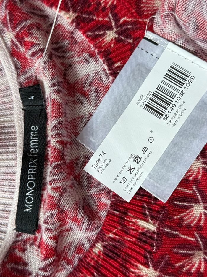 Superbe pull neuf Monoprix en coton et viscose 🌸 T 4 44 46 - photo numéro 6