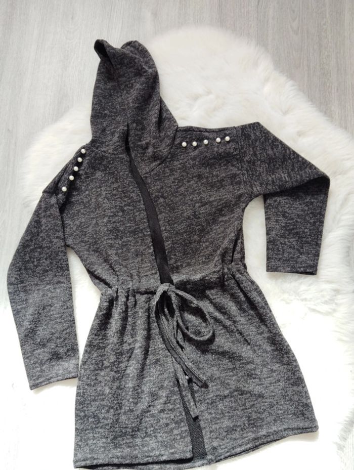 Gilet gris perle