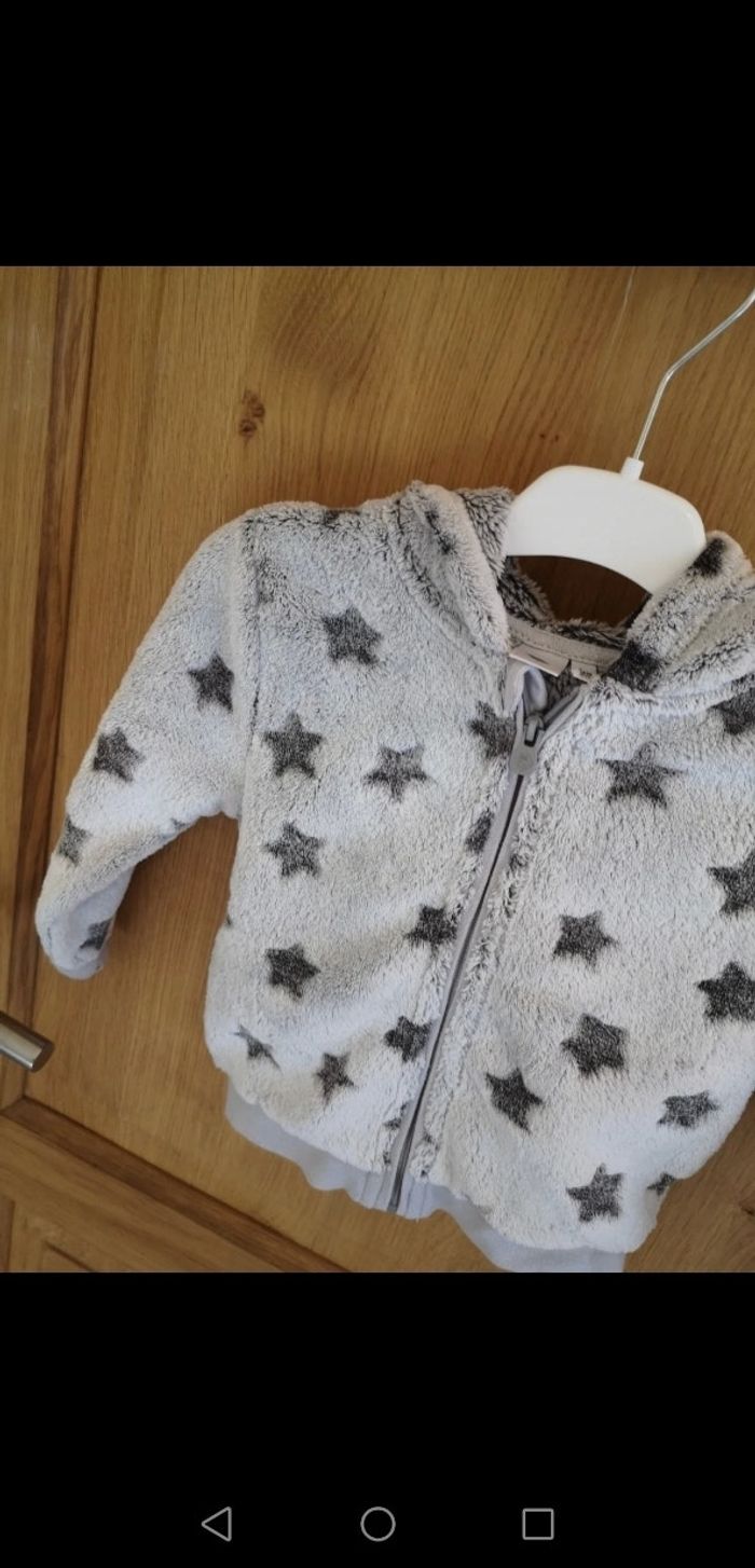 Gilet zippé chaud en gris Grain de blé 2 ans - photo numéro 4