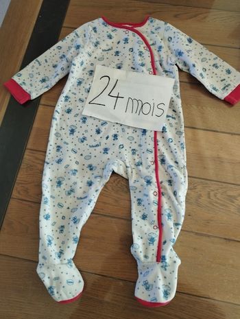 Lot n°527 Pyjama velours 1 pièce - Grenouillère Baby Club 24 mois