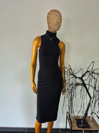 Robe Longue Noire Col Roulé Femme Taille M/38