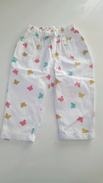Pantalon blanc motifs papillons 2 ans