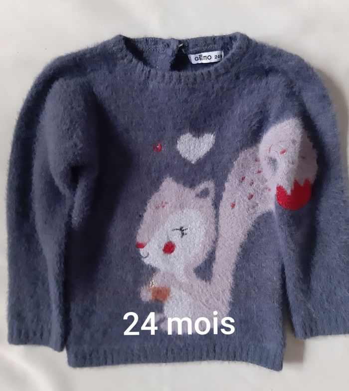pull chaud écureuil fille - Gémo - 24 mois