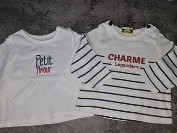 2 t-shirts manches longues TAO 1 mois - 53 cm