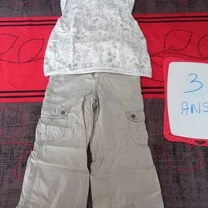Lot de vêtements fille 3 ans beige et blanc - photo numéro 4