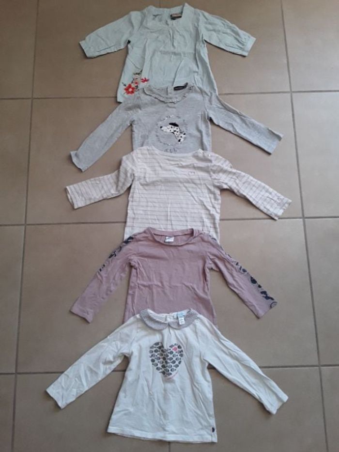 Lot 5 t-shirts ML fille 3 ans TBE