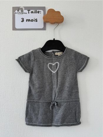 Robe grise - taille 3 mois 🌸