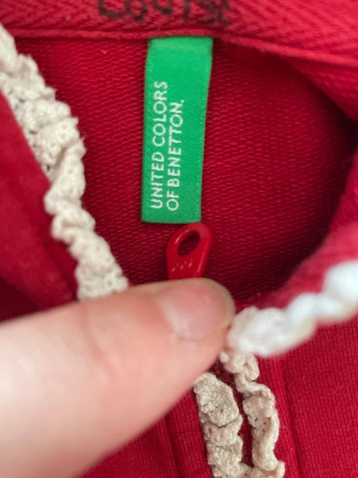 Veste mi saison fille benetton rouge taille 12-18 mois - photo numéro 3