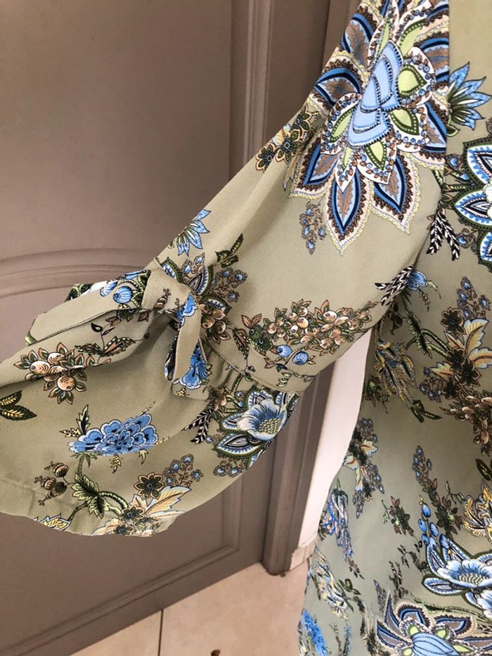 Robe chic taille 42 vert amande bleu impeccable - photo numéro 3