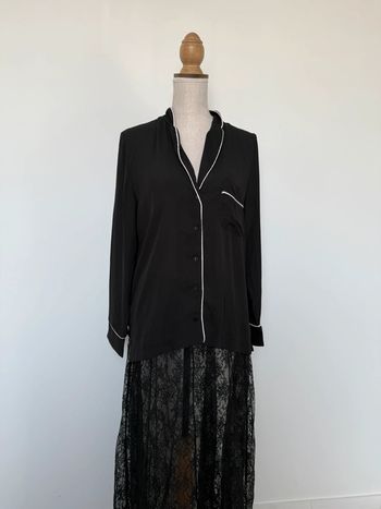 Chemise blouse camisa Overhemd Camicia blusa Camicetta folder oversize top maillot haut noir