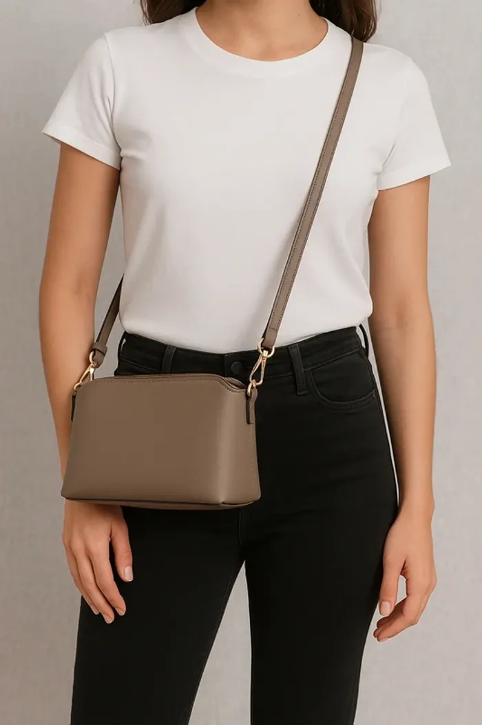 Sac en simili cuir taupe