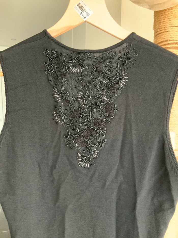 Pull sans manches noir avec brillants taille L excellent état - photo numéro 4