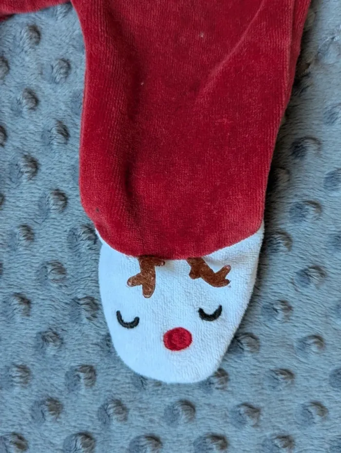 Grenouillère Noël d’hiver en velours – Verbaudet – Taille 1 mois – Mixte - photo numéro 5