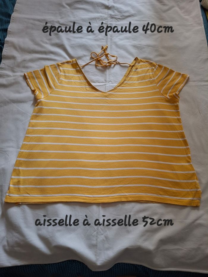 Tee shirt jaune et blanc xlu - photo numéro 9