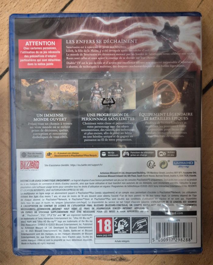Diablo IV. Neuf sous blister. Sony PlayStation 5 / PS5. - photo numéro 2