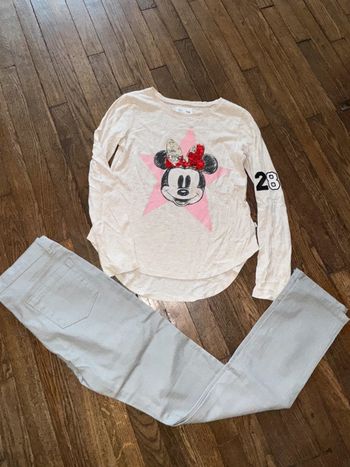 T-shirt gap et jeans pailletté Monoprix 12 ans