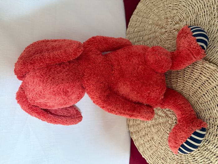 doudou lapin rouge point sur ventre pattes lignée - photo numéro 5