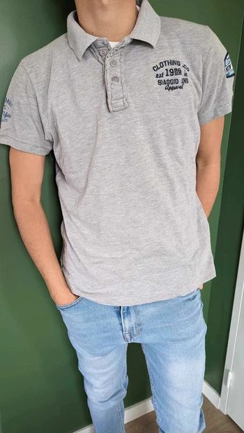Polo Vintage gris marine Biaggio Jeans