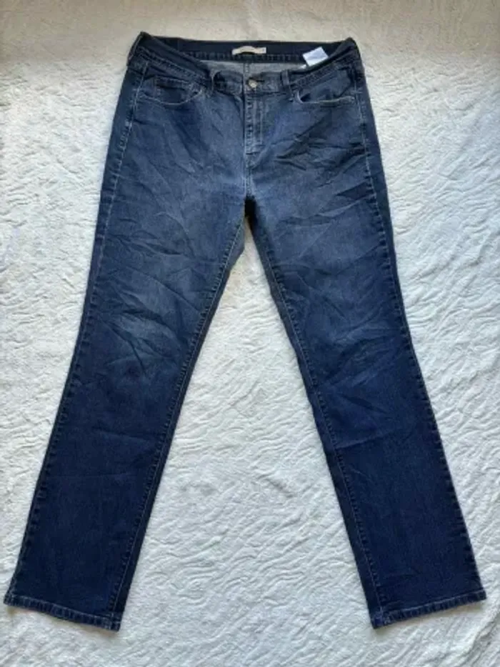 Jean Levi’s 505 Straight femme – taille 42/44 XL/2XL bleu foncé mi taille Modèle US rare - photo numéro 4