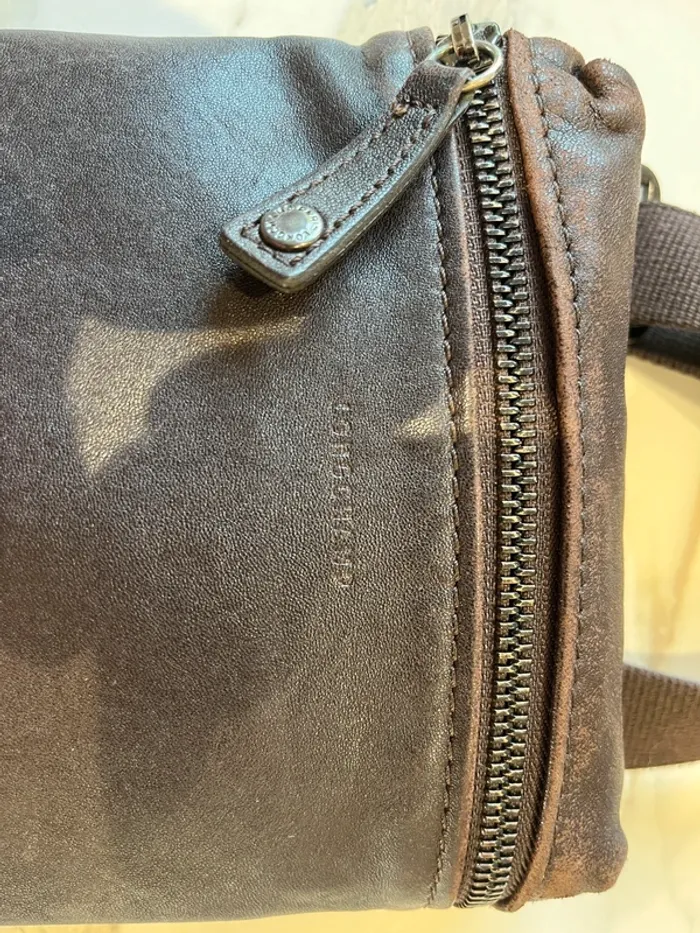 Petite sacoche homme cuir marron Longchamp - photo numéro 3