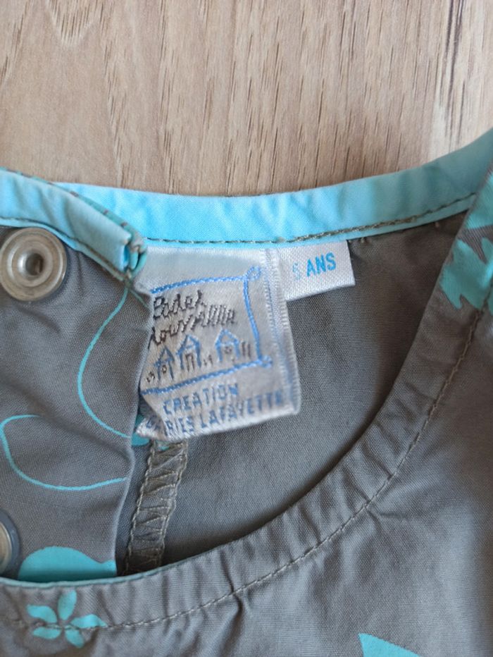 Blouse t-shirt cadet rousselle fleur Jean Blanc esprit 6 ans et pantalon bleu cadet rousselle 5 ans - photo numéro 3