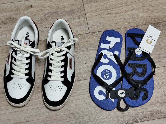 Lot baskets Ellesse et tongs Paris 2024 neuves T 43