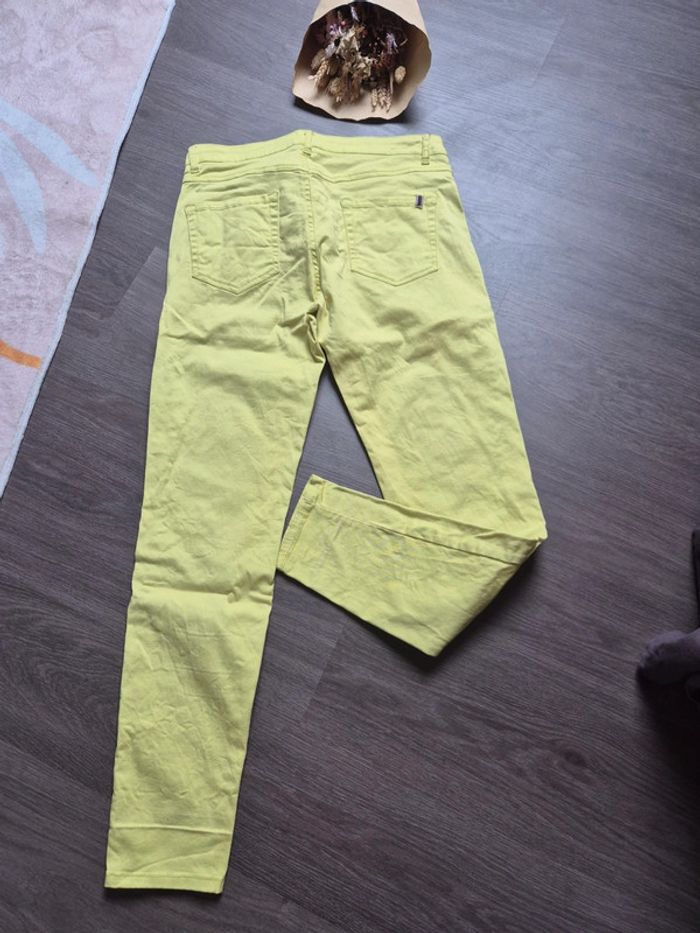 Magnifique pantalon vert/jaune Mango 36 - photo numéro 4