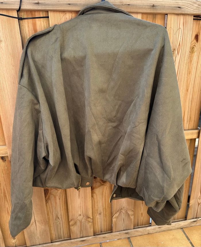 Veste over size kaki fermeture éclair taille S - photo numéro 8