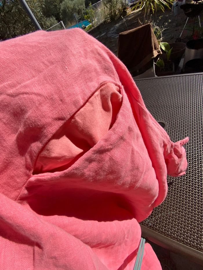Belle robe en lin, rose avec poche, taille un - photo numéro 9