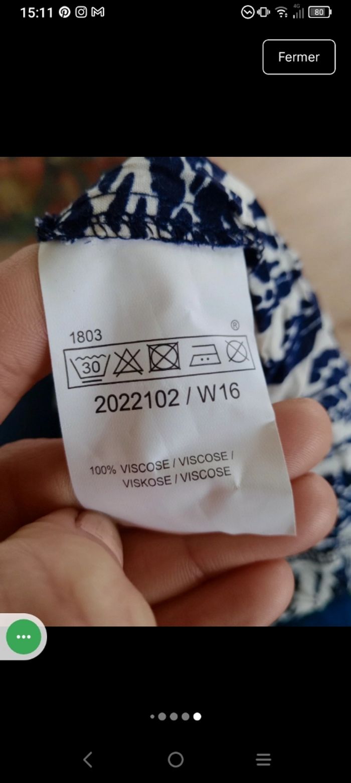 Tunique fluide 48 motifs bleu et blanc c78 - photo numéro 10