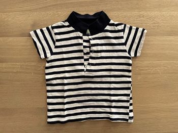 T-shirt manches courtes bleu et blanc kiabi 24 mois